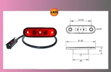 LED POSIPOINT II-červ.12/24V+kabel