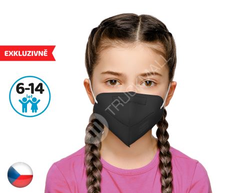 Český respirátor FPP2 vhodný pro děti- černý